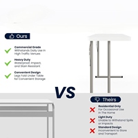 Table pliante étroite de 6 pieds Table de formation de 180cm avec cadre en métal robuste pour bureau de conférence de séminaire