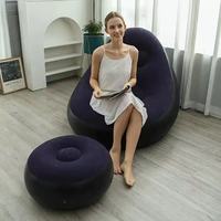 Canapé-lit gonflable moderne en velours floqué pour l'extérieur, chaise longue pliable avec repose-pieds et pompe, multicolore, pour le camping