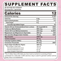 LIFEWORTH Gummies Inositol Huile d'Onagre Myo D-Chiro avec Vitamine D3 B12 Zinc Complément Alimentaire pour Femmes