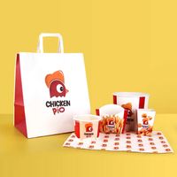 Emballage alimentaire personnalisé de 150 oz pour la restauration rapide, seau familial pour poulet frit, frites, hamburgers, ailes de poulet, nuggets, bol en papier