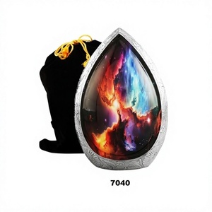 Urne adulte en forme de larme pour galaxie cosmique éternelle pour cendres humaines avec sac en velours gratuit - Product Image 1