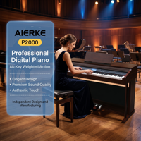 AIERKE P2000 88-Key Digital Hammer Keyboard Piano with LCD Display