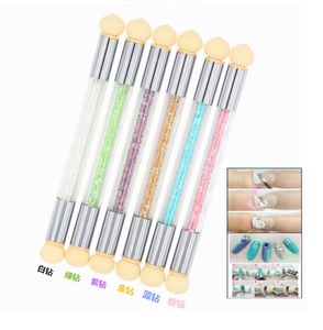 Pinceau éponge ombré pour ongles avec manche en strass, outil OEM pour la peinture dégradée des ongles, pour la conception de manucure - Product Image 2