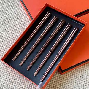 Gifts Set Metal Chopsticks Set 5 Pairs Stainless Steel Chopsticks With Gift <b>Box</b> for Home and Restaurant - Product Image 4