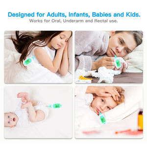 Thermomètre électronique à longue sonde flexible Thermomètre anal numérique pour bébé à grand affichage - Product Image 6