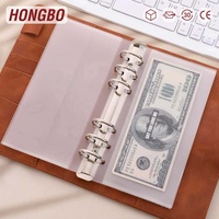 Sobre de PVC Esmerilado con Cierre y Ranuras para Tarjetas, Tamaño A6, para Archivadores de 6 Anillas, como Bolsa para Documentos, Marca Hongbo, Gran Venta