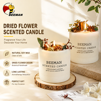 Lilin Aroma Bunga Kering Berbahan Lilin Kedelai Buatan Tangan Beeman dalam Stoples Kaca, Lilin Pewangi Rumah, Hadiah Dekorasi, Label Pribadi, Grosir