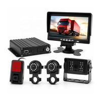 Sistema DVR Móvil 4G, 4 Canales, Grabación 1080P, Monitor de Coche, Cámara CMSV6, Rastreo GPS en Tiempo Real, Tarjeta SD, Kit de Seguridad para Flota de Camiones y Vehículos