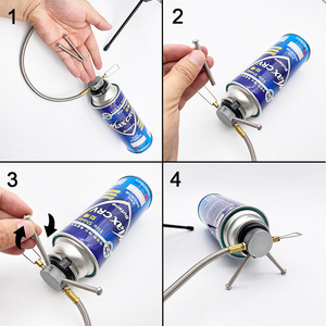 Estufa de Camping para Exteriores, de Acero Inoxidable, con Manguera Adaptadora, Quemador de Gas Plegable para Cocinar al Aire Libre - Product Image 2