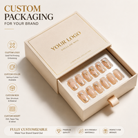 Boîte d'emballage pour ongles personnalisée de qualité supérieure, boîte à tiroir rigide avec impression de logo pour les marques de beauté