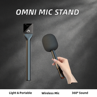 Microphone Lavalier Omnidirectionnel Sans Fil avec Support pour Connecteur iPhone, Léger, en Plastique, Idéal pour Interviews et Conférences Intelligentes