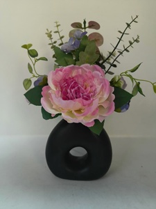 Dalia artificiale di seta di <span class=keywords><strong>plastica</strong></span> Donut vaso decorazione per la casa laurea di alta qualità per sempre finto vero tocco fiore bellissimo al coperto - Product Image 4