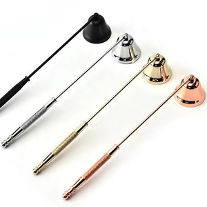 PJ02B Wholesale Long Handle <b>Candle</b> Snuffer Extinguisher Stainless Steel <b>Wick</b> Flame Snuffer Bell <b>Candle</b> Tool - Product Image 1