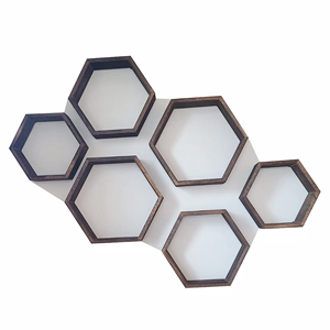 ชั้นวางของหกเหลี่ยมแบบลอยตัวสำหรับบ้านไร่ชั้นวางของรังผึ้งเหมือนคุณไม้ติดห้องนั่งเล่นไม้กล่องสีธรรมชาติ - Product Image 5