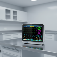 Monitor Multi Parameter Veteriner Vericare JM-12 Layar Sentuh 12,1 Inci Tanda Vital ECG PR SPO2 NIBP TEMP RR HR IBP EtCO2