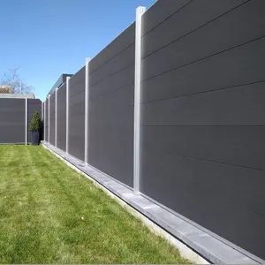 Poste de aluminio para valla de jardín, panel compuesto de madera, WPC