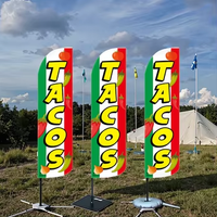 Drapeaux à plumes personnalisés durables pour l'extérieur, drapeau de Pisa pour la promotion de restaurants et camions de restauration, ouverture avec kit de mât en aluminium