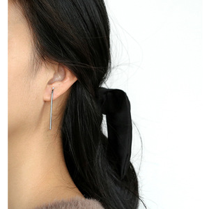 New Arrival Trendy Brass <b>Stud</b> Earrings 18K Gold Plated Zircon Minimalist Geometric Line Design Unisex Anniversary - Product Image 5