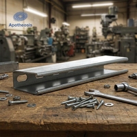 Supports muraux pour auvents en acier au carbone AiSi Q235 APO, galvanisés à chaud, pour support sismique (perforés), construction par cintrage