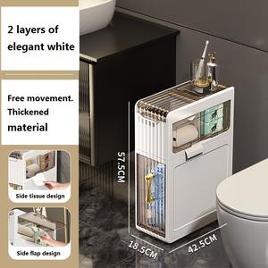 <span class=keywords><strong>Tiroir</strong></span> de rangement pour salle de bain mobile écologique à 2 couches rectangle en plastique PP moulé par injection pour l'organisation de petites pièces - Product Image 2