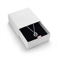 Collier pendentif en argent sterling 925, trois cercles entrelacés, zircone cubique, fermoir cœur pavé, bijoux cadeau