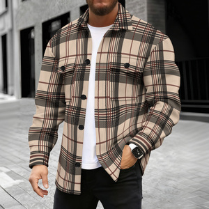Minimally Checkered Printed Spring and Autumn Trend New Men's Jacket, Simple y versátil Men's Coat Windbreaker - Product Image 1