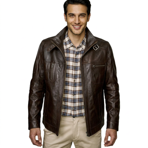 New Design Your Own <b>Leather</b> Fashion <b>Jackets</b> in Low MOQ Hot Sale Casual Wear Breathable <b>Leather</b> <b>Jacket</b> for <b>Men</b> - Product Image 1