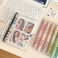 Clips colorés en PVC transparent à 6 trous pour feuilles mobiles A5/A6, papier de remplissage, petit album de rangement pour cartes, cadeau