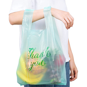 Custom Printed PE LDPE HDPE T-Shirt Vest Plastic Shopping <b>Bags</b> with Logo for Supermarket & Exhibition Use - Product Image 2