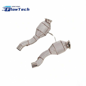 Downpipe FlowTech de 200 Celdas de Alto Flujo, Acero Inoxidable T304 con Protector Térmico para Ferrari 458 4.5L V8 - Product Image 3