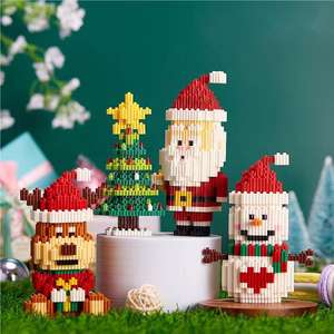 Kleine Partikel 3D-Modell Micro Brick Figuren Weihnachten Bausteine Sets Rentier Baum Weihnachts mann Schneemann-Mini-Verbindung VK - Product Image 2