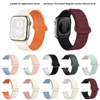 Bracelets de montre personnalisés en gros décontractés pour montres Ultra et SE, bracelet en silicone magnétique à trois perles