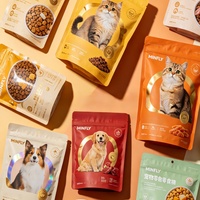 Sac d'emballage alimentaire pour animaux de compagnie durable avec logo personnalisé imprimé, haute barrière anti-humidité, pochette verticale pour aliments secs 250g 500g
