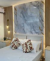 Panneaux muraux en PVC effet marbre UV Freyr Forest, effet marbré, imperméables pour la salle de bain, décoration intérieure de la maison