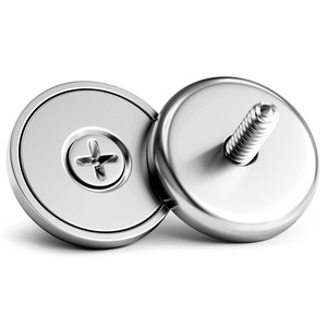 Aimants en néodyme à force de 25 lb avec trou fraisé et <span class=keywords><strong>capsule</strong></span> en acier, aimant en pot avec éléments en acier - Product Image 2