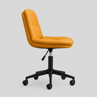 Chaise de bar JOHOOFURNITURE en cuir PU jaune moutarde capitonnée, réglable en hauteur, pour bureau, comptoir, vente en gros, tabouret de bar, pub