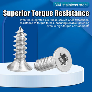 Tornillo Torx Antirrobo de Acero Inoxidable 304, M2, M2.3, M2.6, M3, M4, M5, M6, Sistema Métrico de Seguridad - Product Image 2