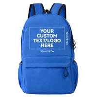 Sac à dos d'école pour enfants et étudiants, en nylon Oxford, avec fermeture éclair, grande capacité, respirant, avec logos personnalisés
