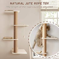 Sistema de Escalada para Gatos con Diseño de Villa, Montaje en Techo y Escaleras de Pared, Ahorro de Espacio, Árbol de Actividades para Interiores para Hogares con Múltiples Gatos