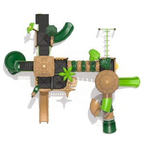 Parque infantil Tobogán grande de plástico Parque infantil comercial de fábrica Equipo de parque infantil al aire libre Tema forestal - Product Image 3
