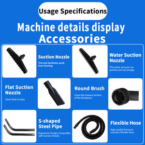 1800W 24V <span class=keywords><strong>Aspirateur</strong></span> Industriel 100L Seau En Acier Inoxydable Nouvel État Carburant Électrique Manuel Dépoussiérage Équipement - Product Image 4
