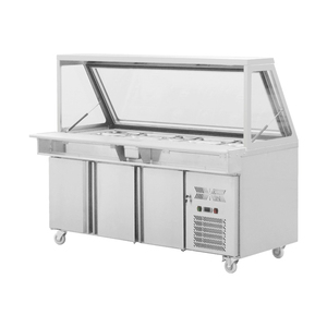 <span class=keywords><strong>Table</strong></span> de préparation <span class=keywords><strong>réfrigérée</strong></span> sous comptoir en acier inoxydable avec congélateur et tuyaux en cuivre - Product Image 5