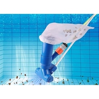 Kit d'aspirateur de piscine portable en plastique avec poignée en aluminium, outils de nettoyage manuels filaires, accessoire d'entretien pour piscine