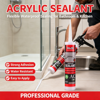 Scellant acrylique à base d'eau, résistant aux intempéries, calfeutrage acrylique peignable pour le remplissage des joints muraux intérieurs, prix compétitif