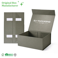 Caja de Regalo Magnética Plegable Personalizada con Logotipo en Relieve Plateado, Materiales Reciclados, Forro de Esponja - Empaque Moderno y de Lujo