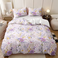 Ensemble de housse de couette pour lit king size, style floral frais et naturel, imprimé en 3D, 100% polyester, 500TC, vente en gros