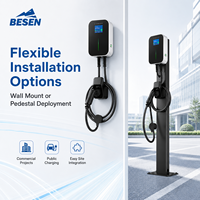 BESEN EVSE OCPP 1.6J Mennekes EV CARGADOR RÁPIDO 32A 22kW CARGADOR DE PARED DE COCHE ELÉCTRICO con TARJETA 4G RFID