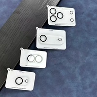 Film de protection d'écran en verre trempé 2.5D pour iPhone 17 16 15 14 13 Pro Max avec outil d'installation et protection d'objectif d'appareil photo en verre trempé
