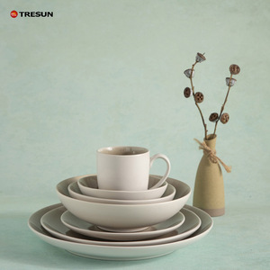 Platos de Cerámica al por Mayor para Catering, Hotel, Vajilla Rústica Mate de Gres, Juego de Platos para Restaurante - Product Image 6