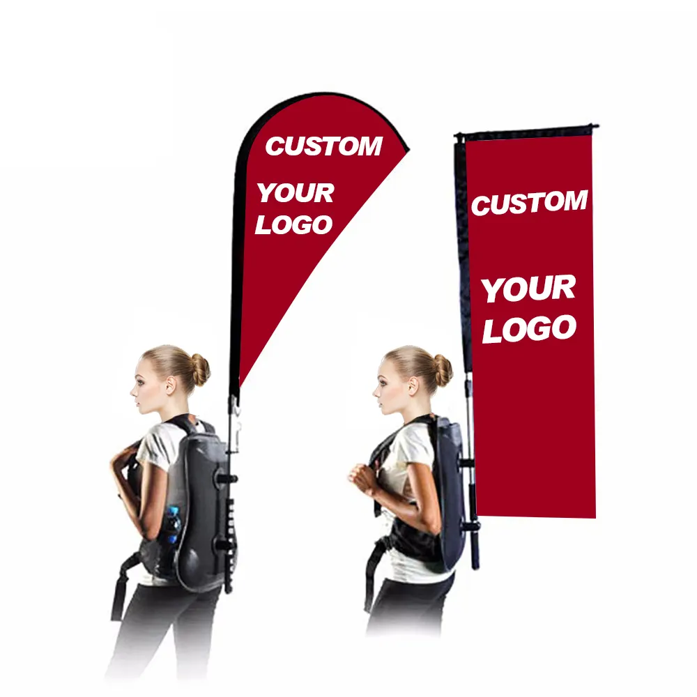 Özelleştirilmiş promosyon ürün reklam yüksek kaliteli ekran özel logo sırt çantası bayrağı afiş